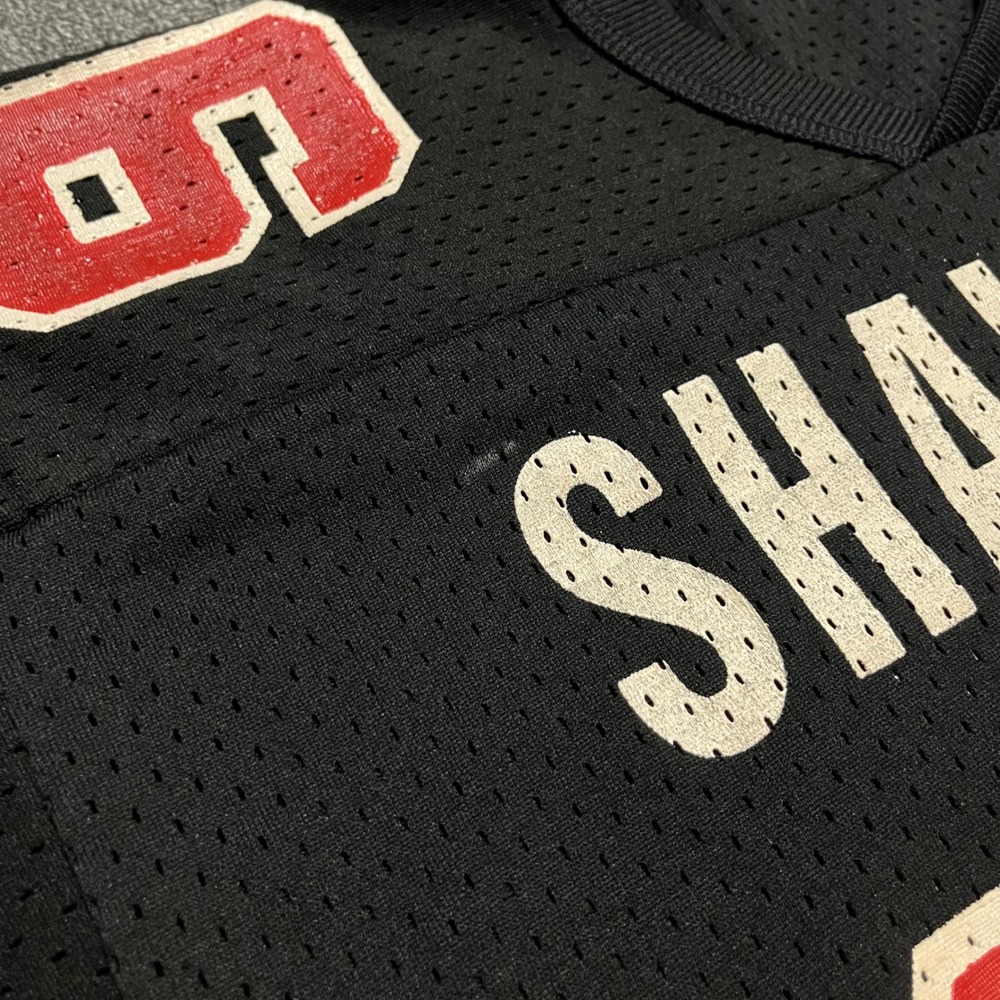 Vintage Sports‎ Belle Shawnee Football Jersey 36 Black Mesh Red No Size - Picture 7 of 11